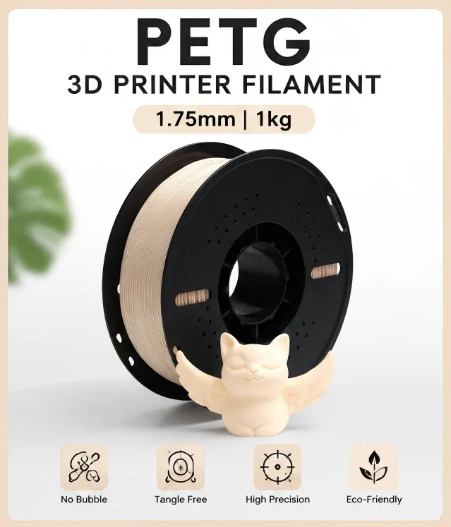 Filamento NORAY PETG 3D de 1 kg para modelagem, extrusão consistente, branco, diâmetro de 1,75 mm, impressão suave e estável, premium para impressoras 3D FDM