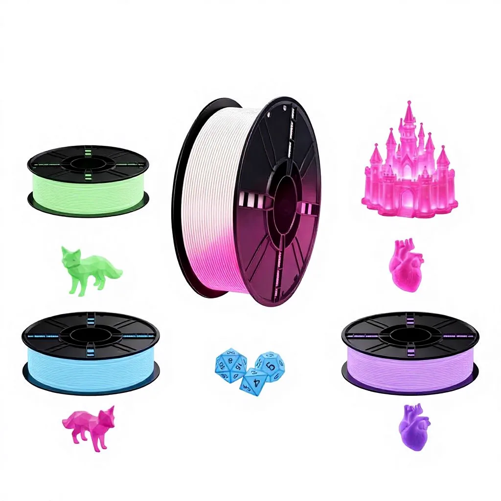 Filament PLA phosphorescent dans l’obscurité, 1,75 mm, 1 kg, filament luminescent pour imprimante 3D, éclat nocturne durable, précision ±0,02 mm, sans bouchon