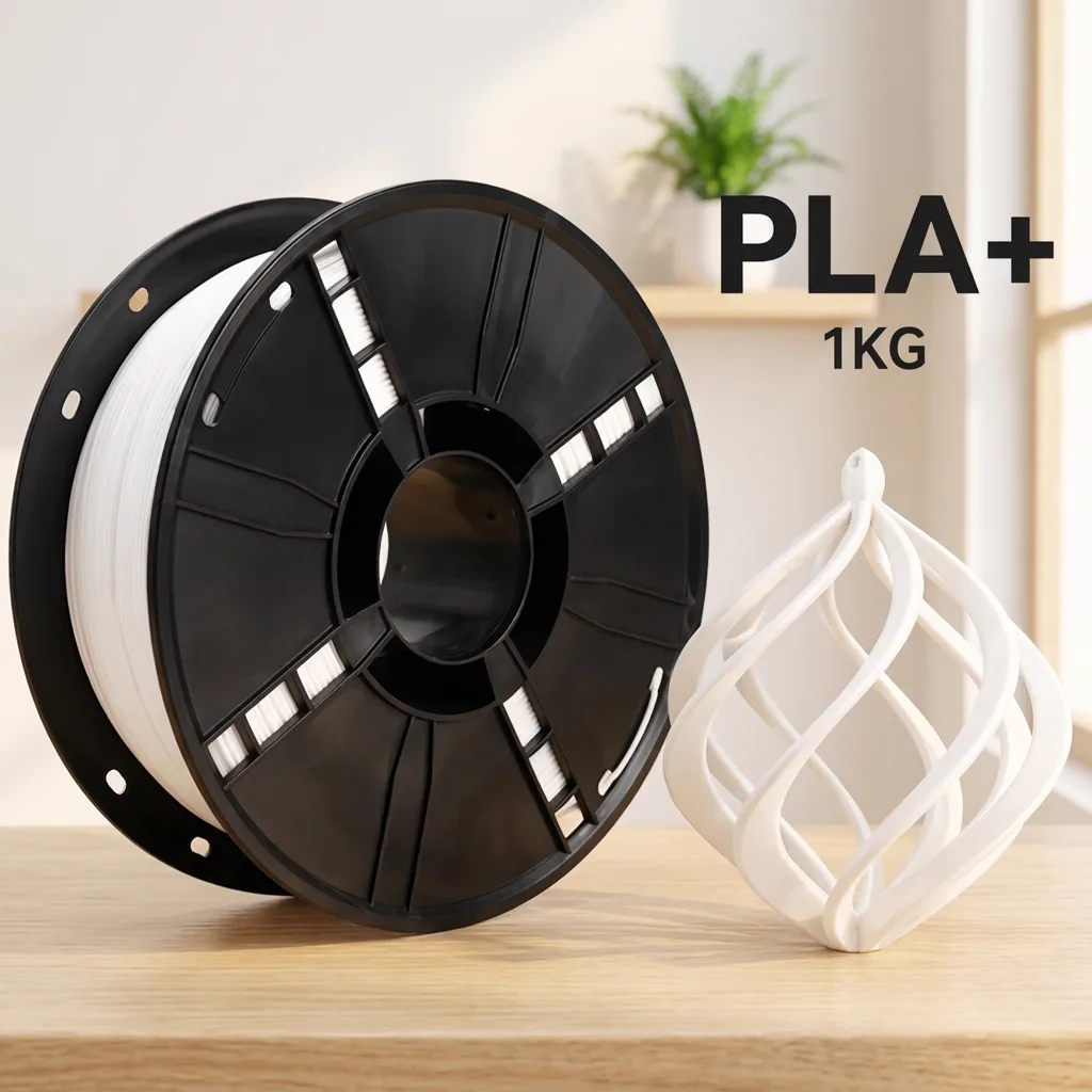 Filamento de alta calidad PLA+ blanco de 1,75 mm con servicio de moldeo, compatible con Bambu Lab, Prusa y otras impresoras FDM