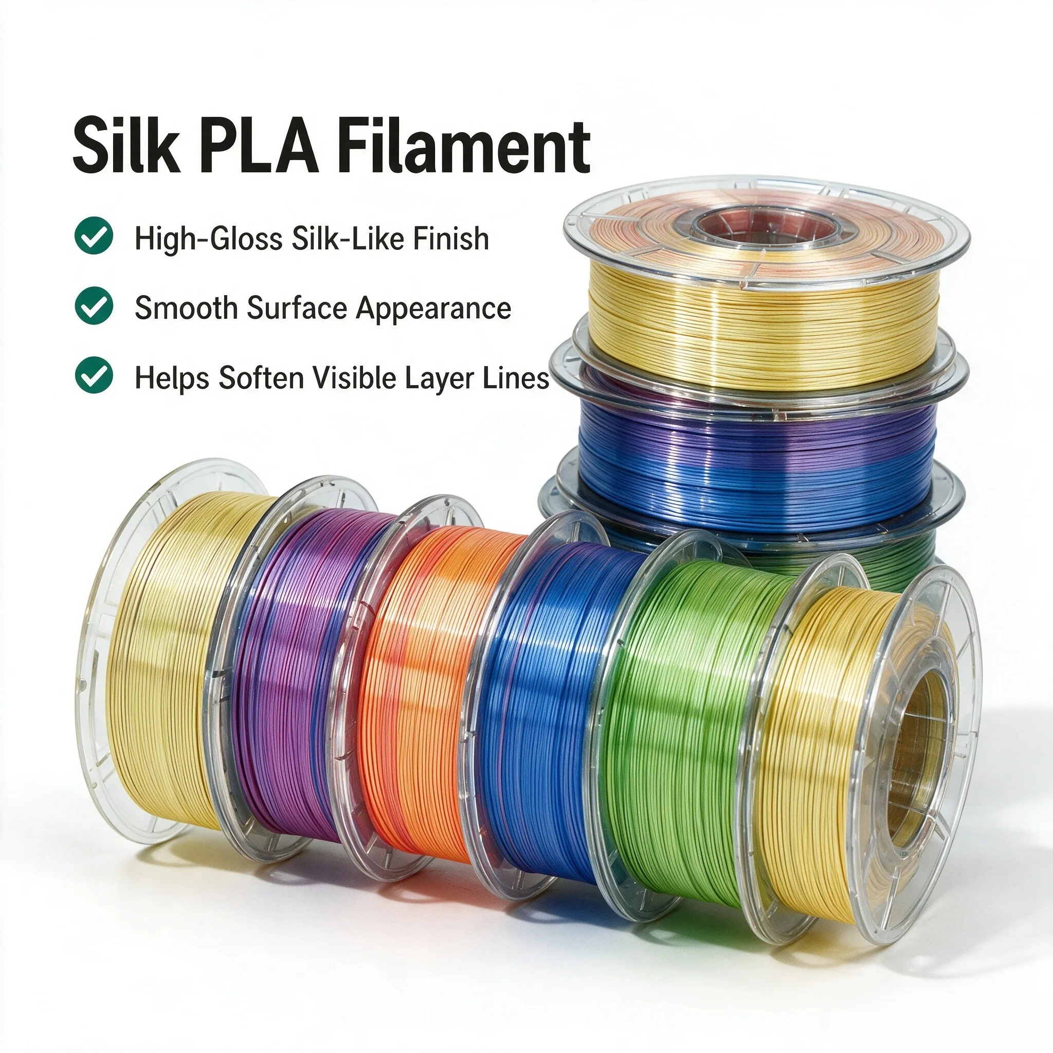 NORAY Dual Color Metallic Silk PLA Filament PLA/PETG/TPU/ABS/ Filament 1.75mm 1KG 3D Printer Filament for Model and Crafts