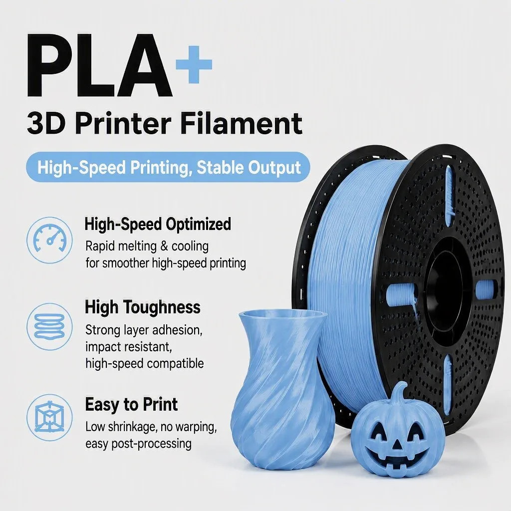 3D-Druck-Filament PLA+ 1,75 mm ±0,02 mm, günstiger Preis, hohe Zähigkeit, 1-kg-Spule für FDM-3D-Drucker, schneller Druck