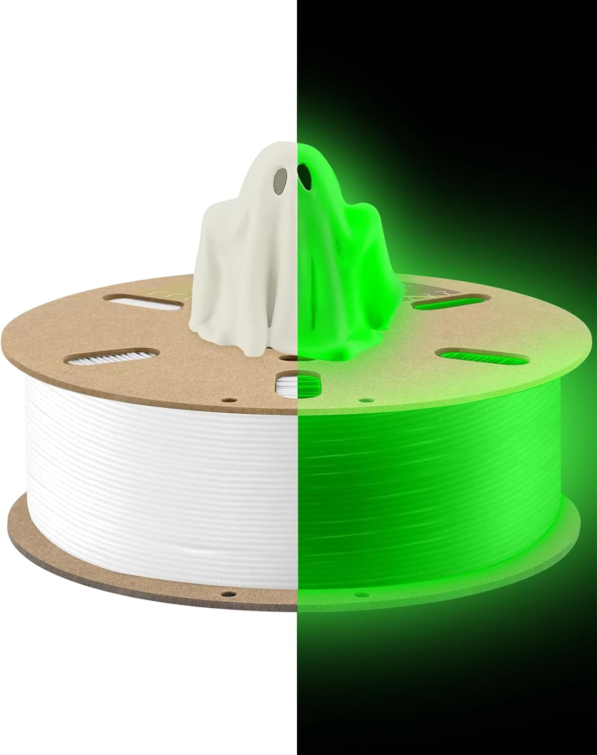 PLA-Leuchtfaden zum Aufhellen im Dunkeln, ordentlich verpackt in Karton, 1,75 mm, 1 kg, leuchtend grün, leuchtendes PLA 1,75 mm, hochgradig helle 3D-Druck-Filament