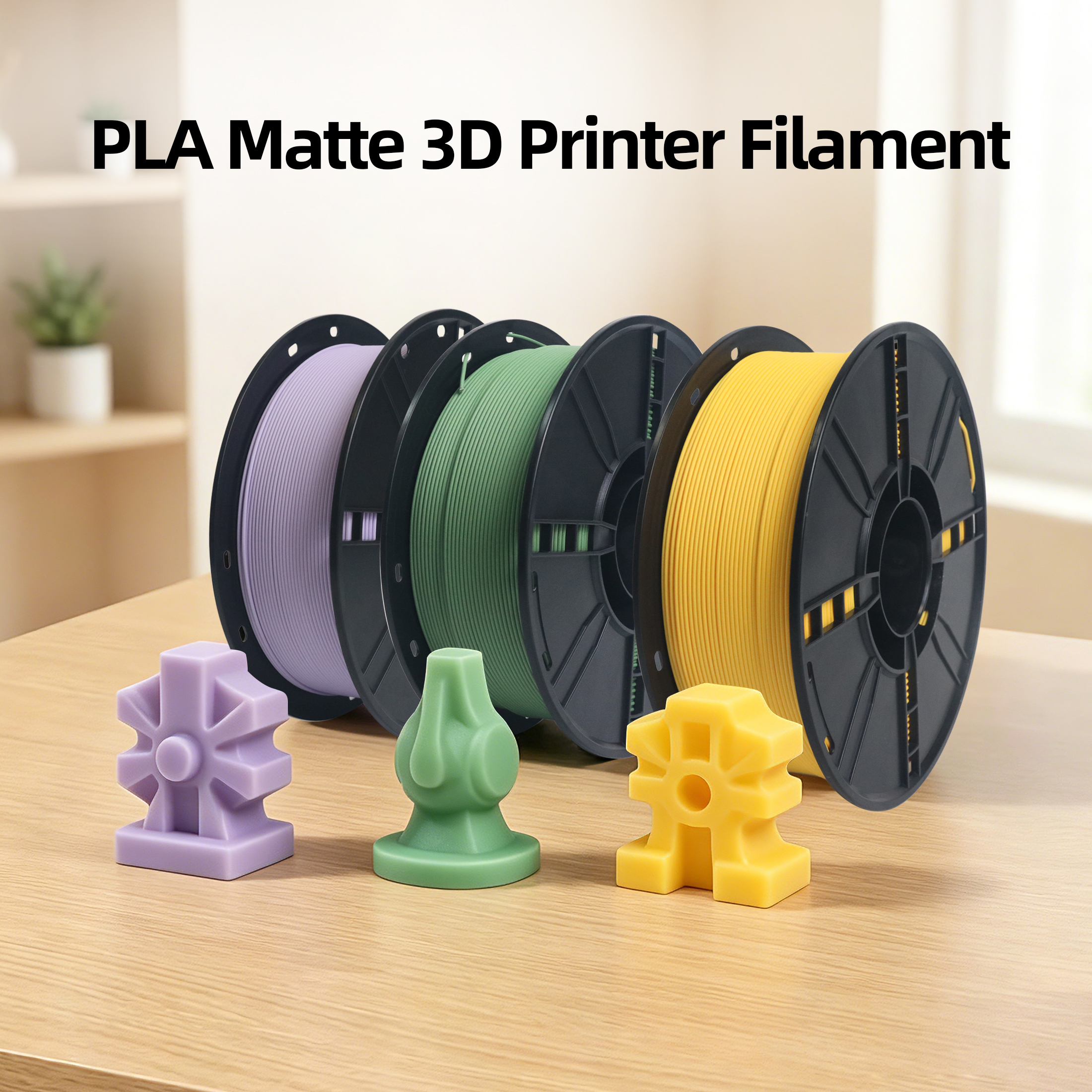 매트 PLA 3D 프린터 필라멘트 1.75mm 1kg, 매트하고 마atte한 표면, 층 선명도가 거의 보이지 않음, 수축률 낮음, PLA 인쇄용 재료