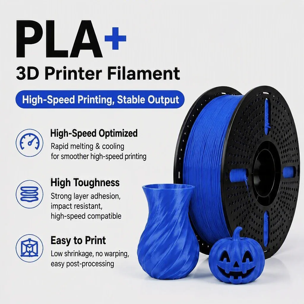 PLA+-Filament 1,75 mm, 1 kg, Drucktemperatur 190–225 °C, hohe Zähigkeit, Verbrauchsmaterial für 3D-Drucker, FDM-Filament, kundenspezifische Pantone-Farben