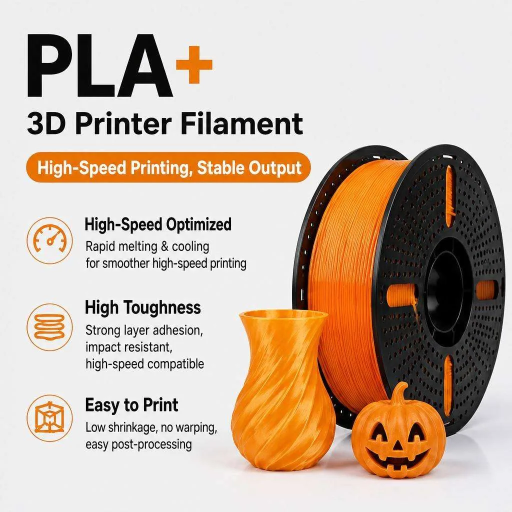 PLA Plus Filament 1,75 mm mit hoher Präzision, stabilem Durchmesser und gleichmäßiger Extrusion, verstopft nicht, FDM-PLA-3D-Drucker-Filament für glattes Drucken