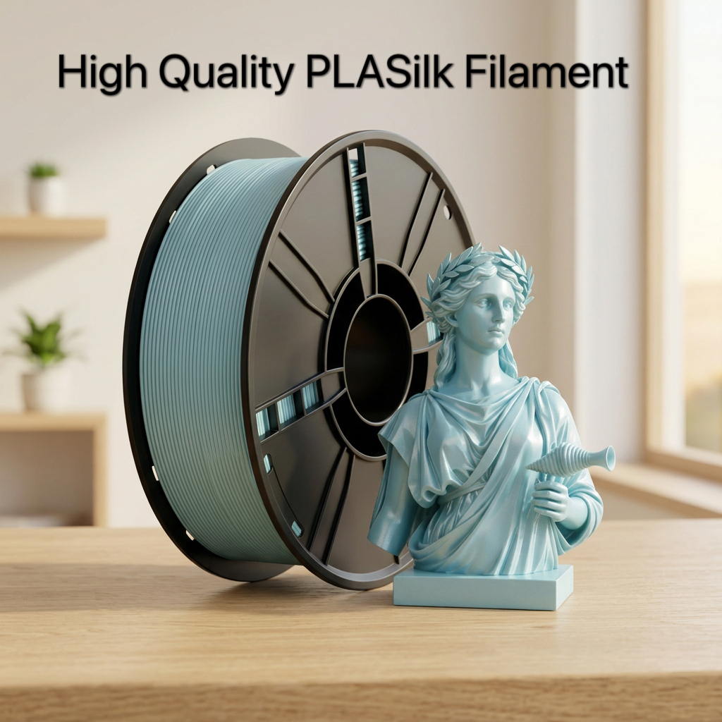 Metaliczny, błyszczący filament PLA Silk o średnicy 1,75 mm, 1 kg – srebrny i złoty filament PLA do drukowania modeli artystycznych i dekoracyjnych